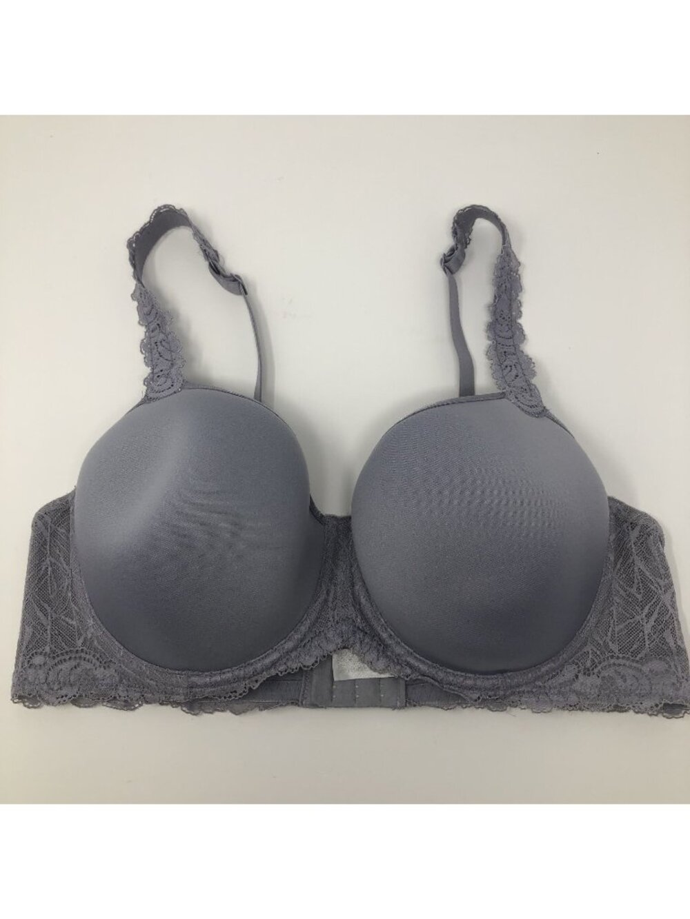 Wacoal Vivid Encounter Lace Trim Contour Bra Size 38D Gray